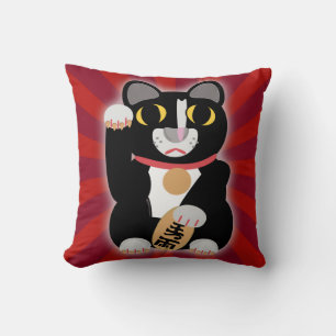 Big Bold Lucky Tuxedo Cat Cushion