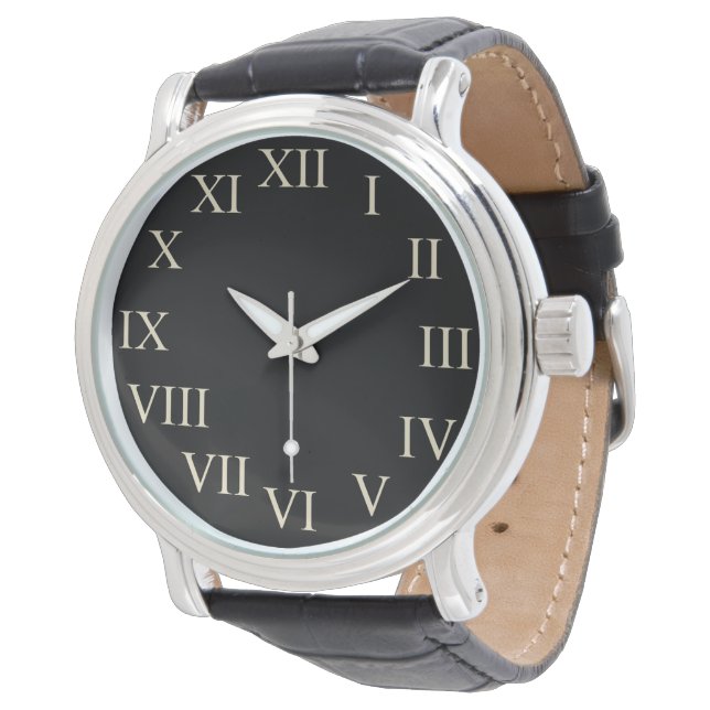 Big Bold Retro Black Classic Watch (Angled)