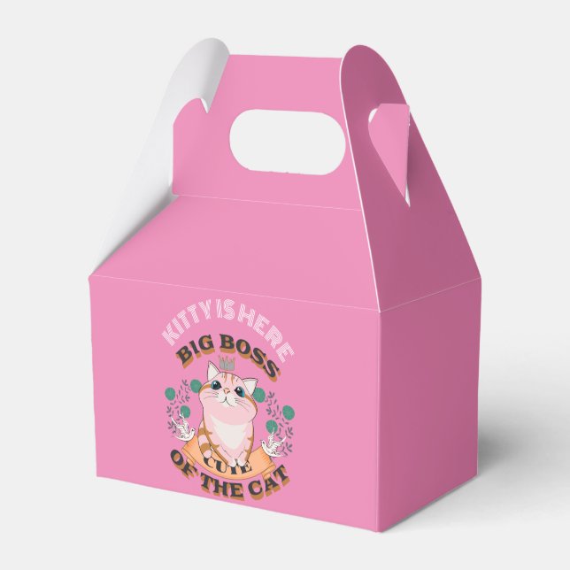 BIG BOSS CUTE CAT CUSTOMIZE PERSONALIZED NAME FAVOUR BOX (Front Side)