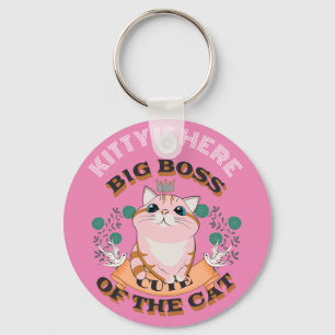 BIG BOSS CUTE CAT CUSTOMIZE PERSONALIZED NAME   KEY RING