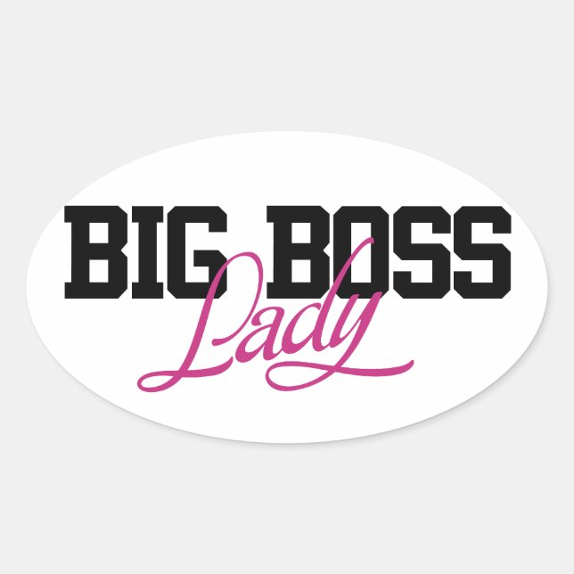 Big Boss Lady Oval Sticker (Front)