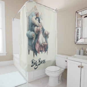 Big Boss Winter Penguin Design Shower Curtain