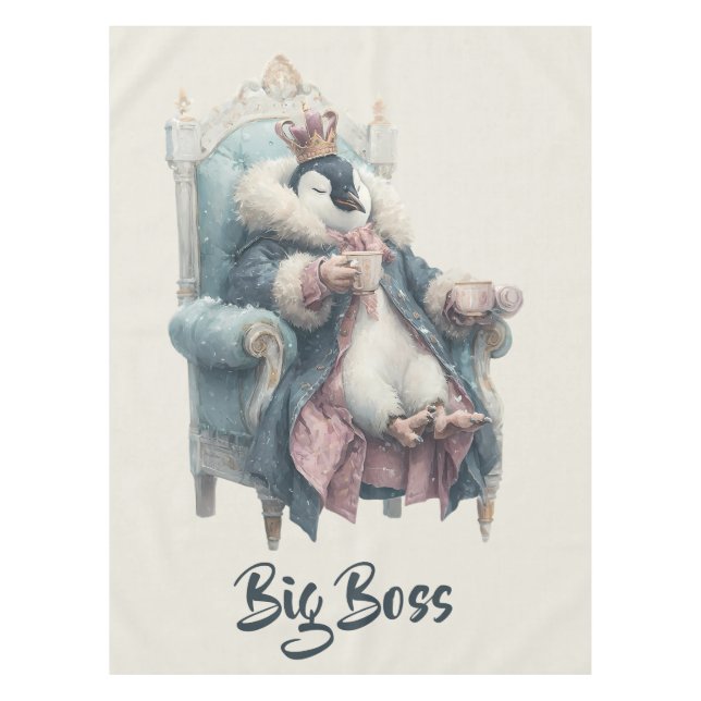 Big Boss Winter Penguin Design Tablecloth (Front)