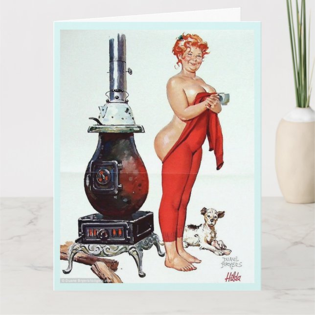 BIG BOTTOMED GIRL ANYTIME HELLO GREETING CARDS (Front)