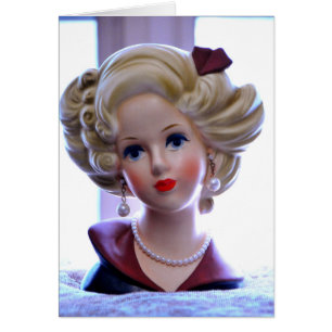 Big Bouffant Hair 1960s Lady Head Vase Retro Cool!