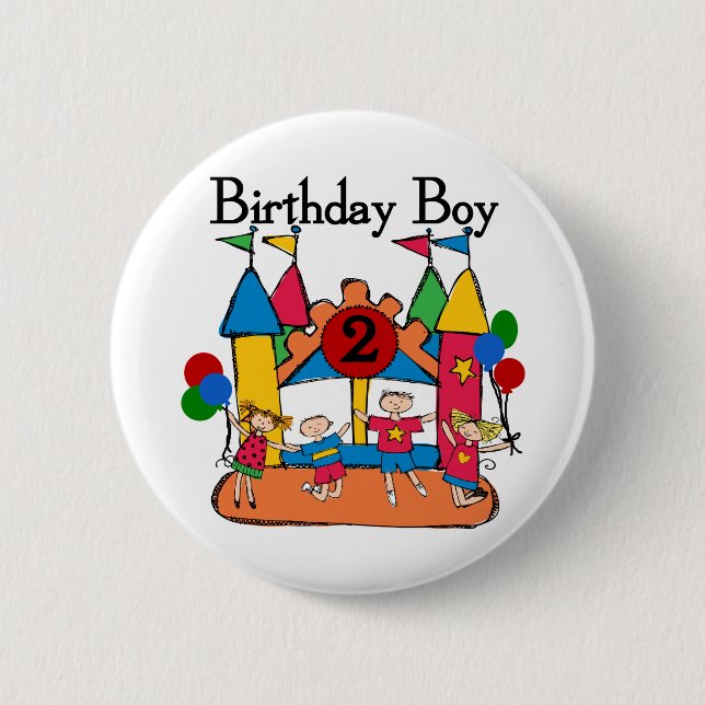 Big Bounce Boy 2nd Birthday Tshirts and Gifts 6 Cm Round Badge (Front)