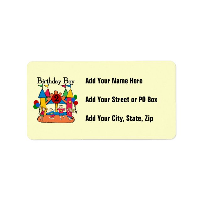 Big Bounce Boy 2nd Birthday Tshirts and Gifts Label (Front)