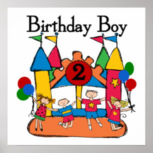 Big Bounce Boy 2nd Birthday Tshirts and Gifts Poster
