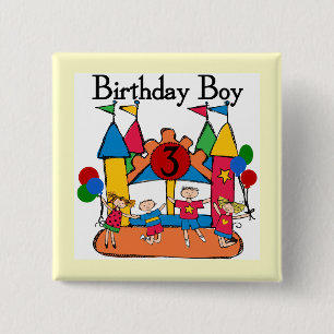 Big Bounce Boy 3rd Birthday T shirts and Gifts 15 Cm Square Badge