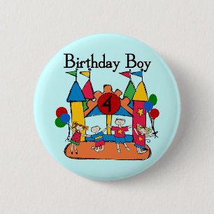 Big Bounce Boy 4th Birthday Tshirts and Gifts 6 Cm Round Badge