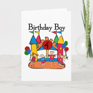 Big Bounce Boy 4th Birthday Tshirts and Gifts Card