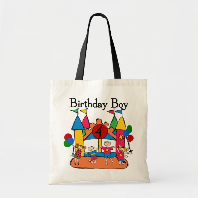 Big Bounce Boy 4th Birthday Tshirts and Gifts Tote Bag (Front)