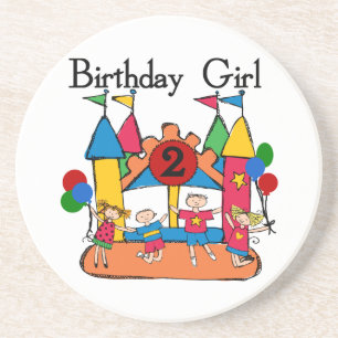 Big Bounce Girl 2nd Birthday Tshirts and Gifts Coaster