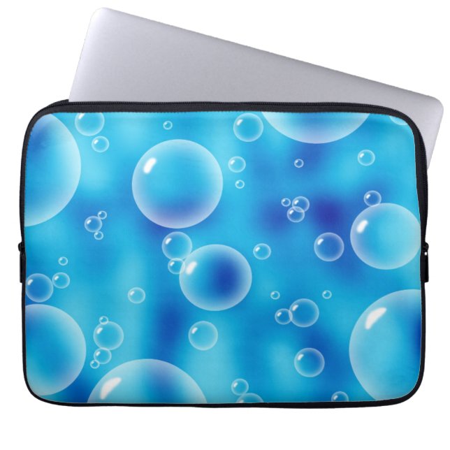 Big Bouncing Blue Bubbles Laptop Sleeve (Front)