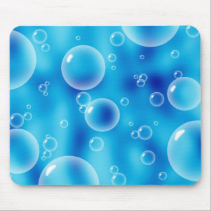 Big Bouncing Blue Bubbles Mouse Pad