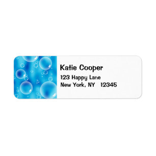 Big Bouncing Blue Bubbles Return Address Label