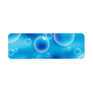 Big Bouncing Blue Bubbles Return Address Label