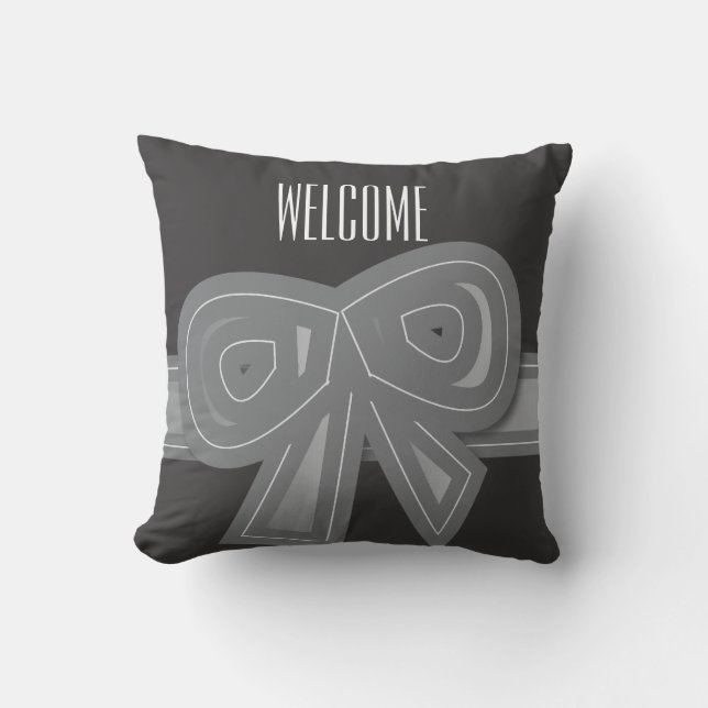 Big Bow Black Pillow (Front)