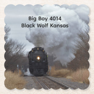 Big Boy 4014 Black Wolf KansasPaper Coaster