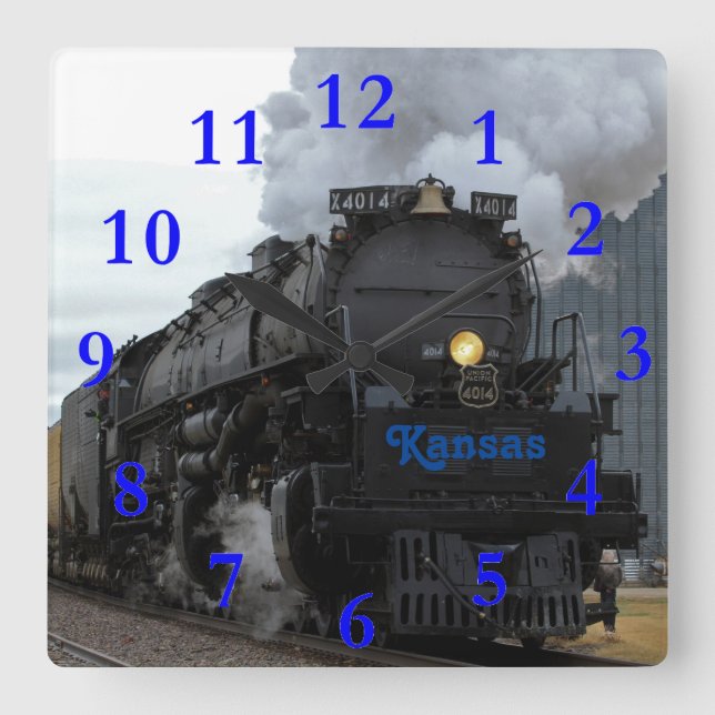 Big Boy 4014 Ellsworth Kansas Square Wall Clock (Front)