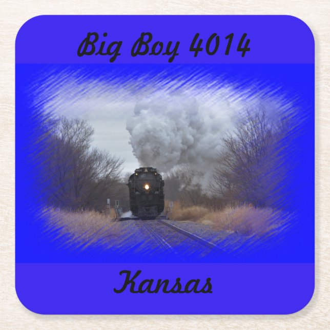 Big Boy 4014 Square Paper Coaster (Front)