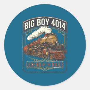 Big boy 4014 steam engine locomotive train vintage classic round sticker