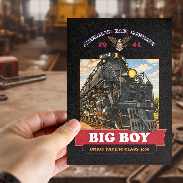 Big Boy 4014 Steam Locomotive Vintage Illustration Postcard (Big Boy 4014 Steam Locomotive Vintage Illustration. Postcard)