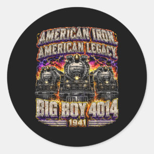 Big Boy 4014 Steam Locomotive Vintage Railroad Classic Round Sticker