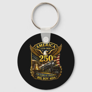 Big Boy 4014 Train Usa 250th Anniversary Patriotic Key Ring