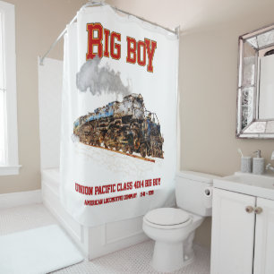 Big Boy Vintage Steam Train American Locomotive Shower Curtain