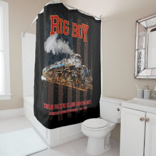 Big Boy Vintage Steam Train American Locomotive Shower Curtain