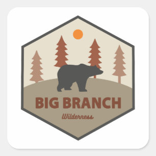 Big Branch Wilderness Vermont Bear Square Sticker