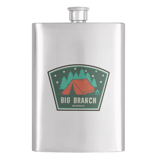 Big Branch Wilderness Vermont Camping Hip Flask (Front)