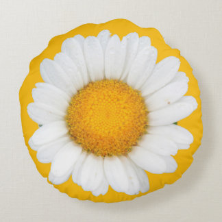 Big bright daisy round cushion