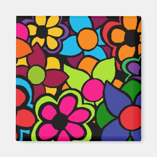 Big Bright Flowers Magnet (Front)