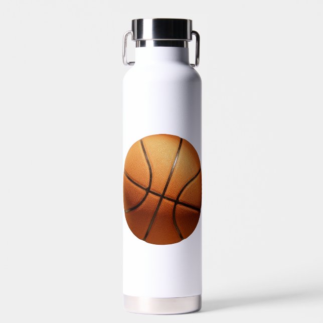 Big Bright Orange Basketball, Water Bottle (Front)