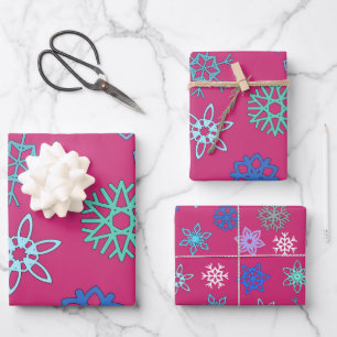 Big Bright Snowflakes Wrapping Paper Sheet