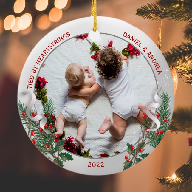 Big Bro 1st Christmas Classic Silver Plant Frame O Ceramic Ornament (Creator Uploaded)