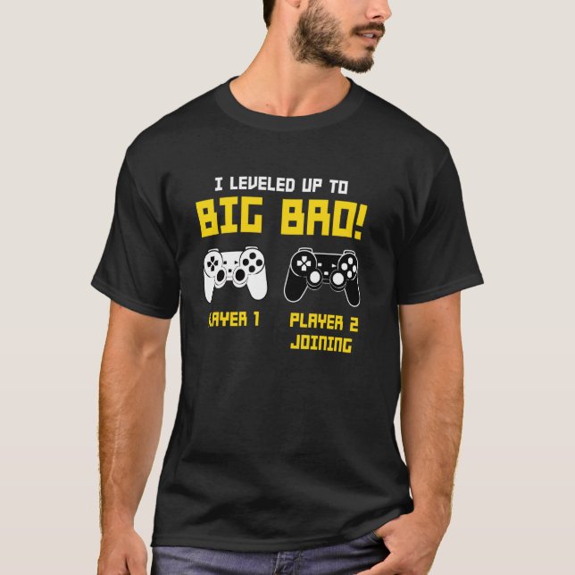 Big Bro Announcement Brother Gamer Controller Gami T-Shirt (Front)