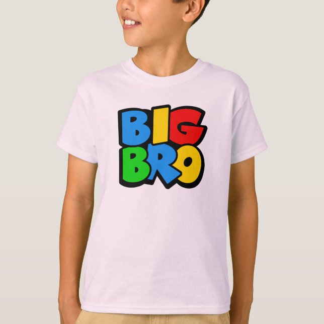 Big Bro Brother Retro Gamer Gaming Inspired design T-Shirt (Front)