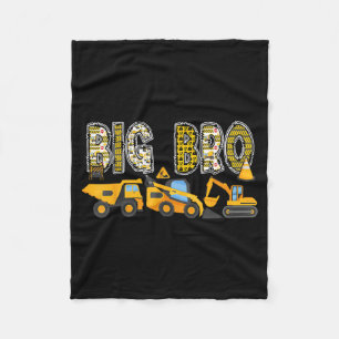 Big Bro Construction Excavator Kids Matching Fleece Blanket