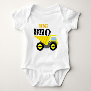 Big Bro Construction Yellow Dump Truck Baby Bodysuit