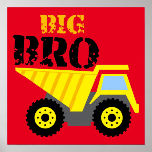 Big Bro Construction Yellow Dump Truck Poster