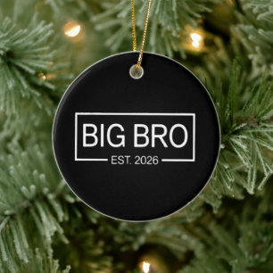 Big Bro Est. 2026 New Big Brother Pregnancy Baby Ceramic Ornament