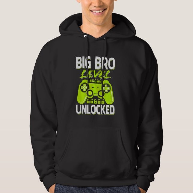 Big Bro Level Unlocked Video Game Controller Hoodie (Front)