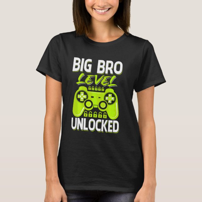 Big Bro Level Unlocked Video Game Controller T-Shirt (Front)