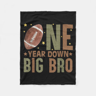 Big Bro Of The 1 Year Old Football Birthday Boy Fleece Blanket
