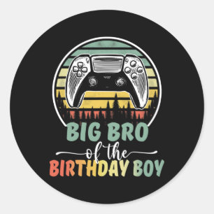 Big Bro Of The Birthday Boy Video Gamer Matching F Classic Round Sticker