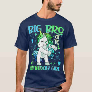 Big Bro of the Birthday Girl Flossing Unicorn Big  T-Shirt