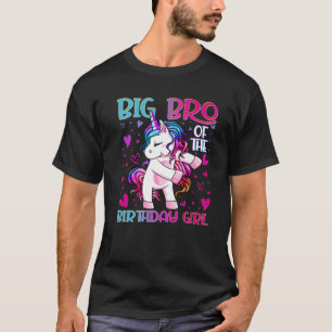 Big Bro Of The Birthday Girl Flossing Unicorn Big T-Shirt